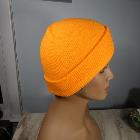 TWO- Carhartt Knit Beanie Caps Khaki and Orange - Picture 4 of 11